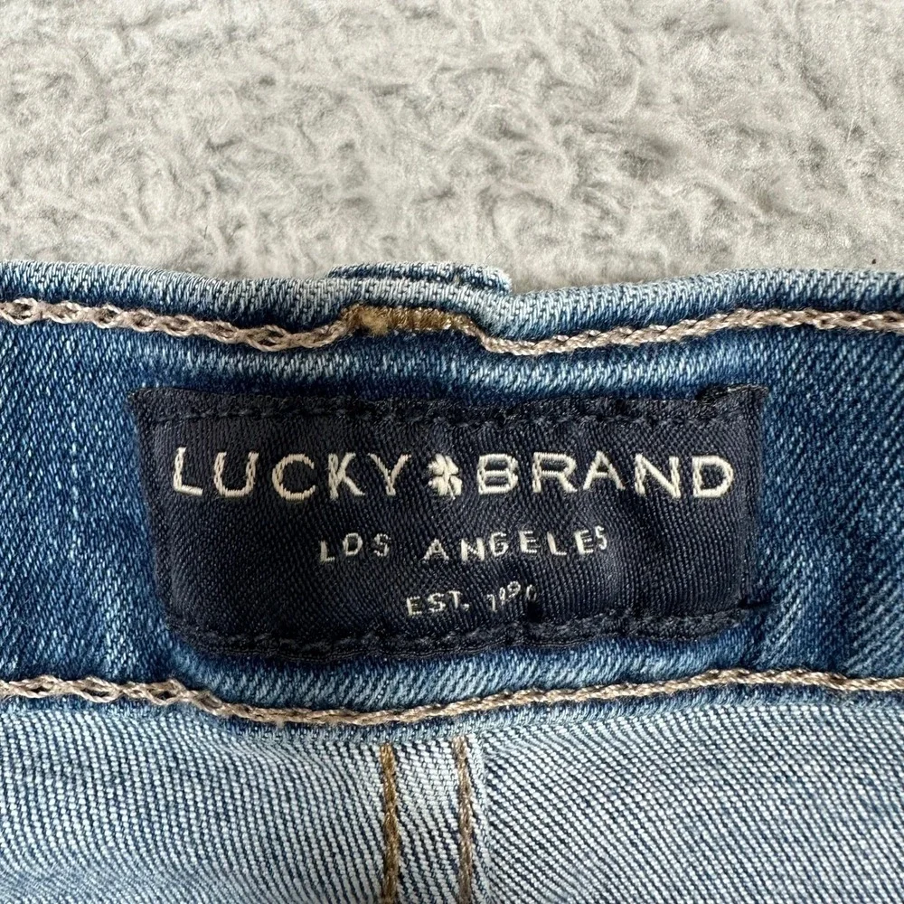 Lucky Brand Sweet Straight leg‎ Distressed Blue Jeans Womens 10/30 Medium Wash